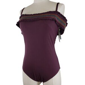 Bleu Rod Beattie One Piece Off the Shoulder Bathing Suit, 10 BRAND NEW